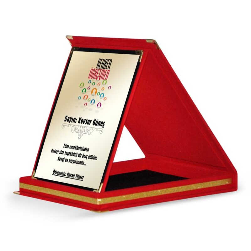 Kişiye Özel Rehber Öğretmen Kırmızı Plaket