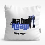 Kişiye Özel Baba Adayı Tasarımlı Beyaz Saten Yastık - 4