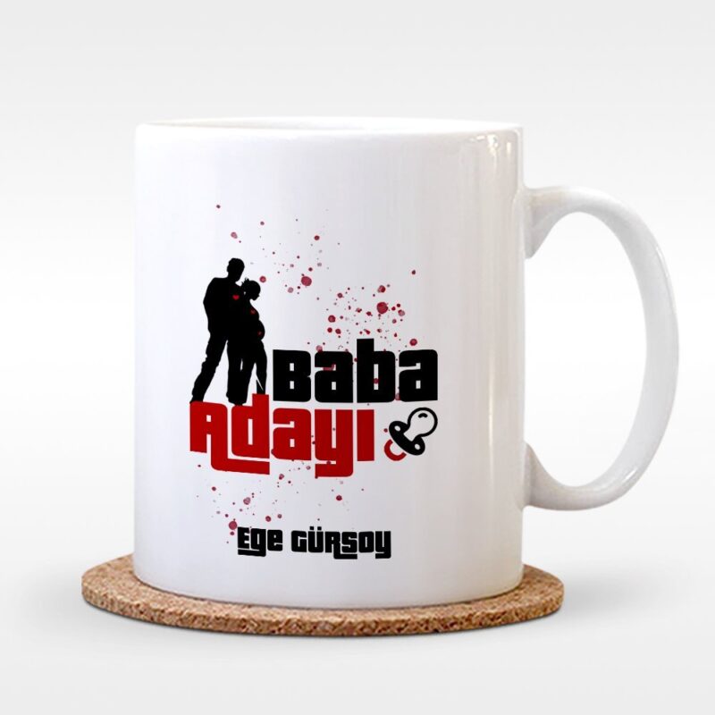Kişiye Özel Baba Adayı Tasarımlı Beyaz Kupa Bardak - 1