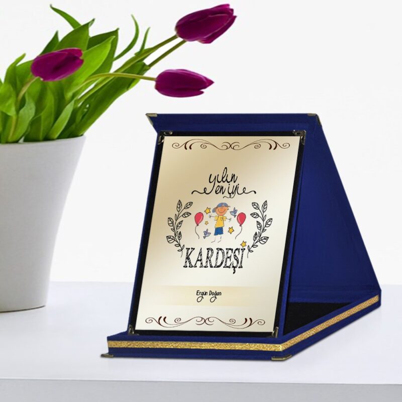 Kişiye Özel Yılın En İyi Kardeşi Lacivert Plaket Ödülü - 2