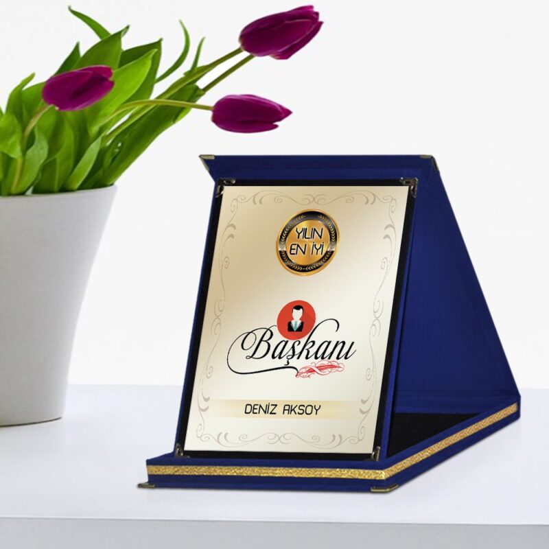 Kişiye Özel Yılın En İyi Başkanı Lacivert Plaket Ödülü - 2
