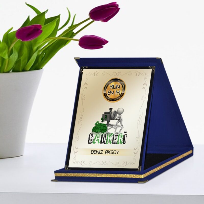Kişiye Özel Yılın En İyi Bankeri Lacivert Plaket Ödülü