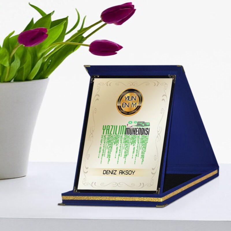 Kişiye Özel Yılın En İyi Yazılım Mühendisi Lacivert Plaket Ödülü
