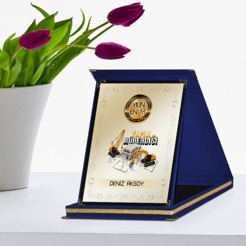 Kişiye Özel Yılın En İyi Yapım Mühendisi Lacivert Plaket Ödülü - 1