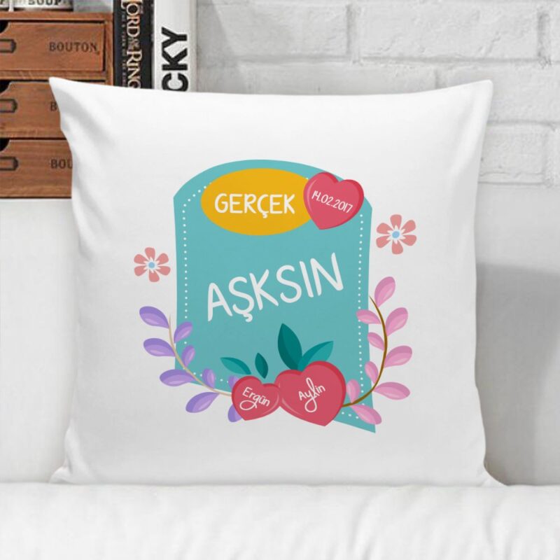 Kişiye Özel Gerçek Aşksın Beyaz Yastık