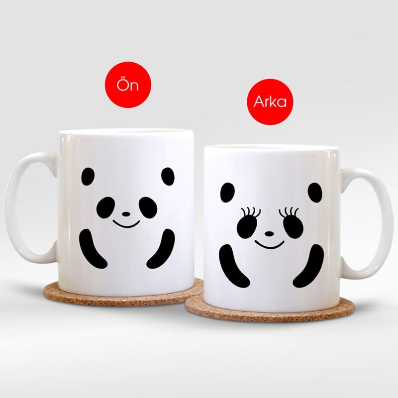 Kişiye Özel Sevimli Panda Beyaz Kupa Bardak