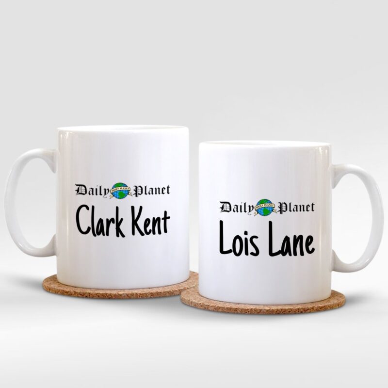 Kişiye Özel İkili Clark Kent &amp;amp; Lois Lane Beyaz Kupa Bardak