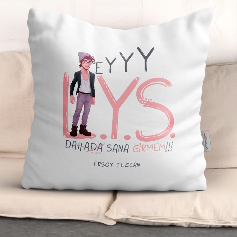 Kişiye Özel LYS Tasarımlı Beyaz Yastık - 1