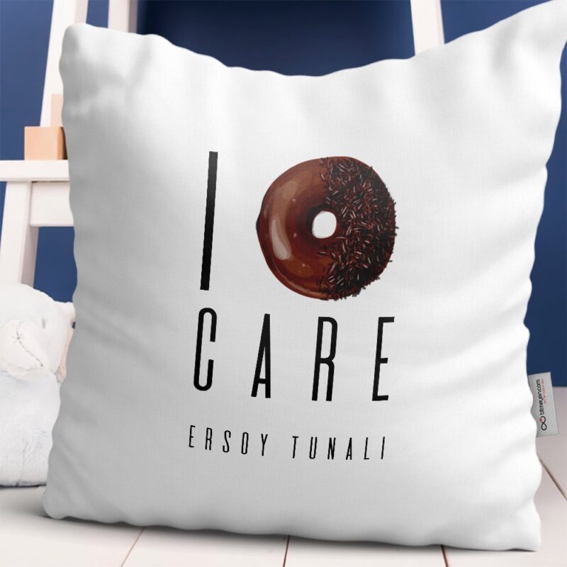 Kişiye Özel I Donut Care Tasarımlı Beyaz Yastık - 1