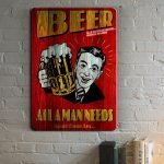 Kişiye Özel Beer Tasarımlı Retro Ahşap Duvar Levhası - 14