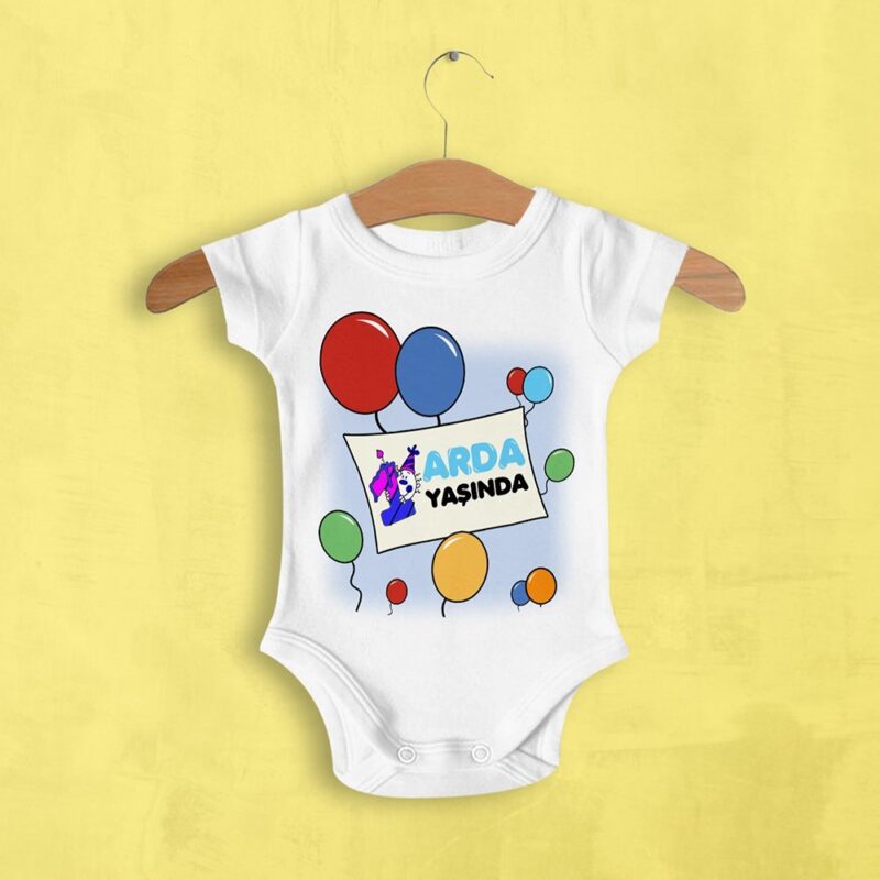 Kişiye Özel Doğum Günü Bebek Zıbın 6 - 9 Ay