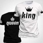 Sevgili Tişörtleri Bay Bayan Çift Kombini King Queen Yüksek Kalite Siyah Beyaz Tshirt 2 Adet