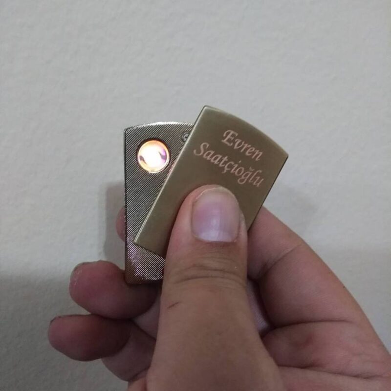 Usb Elektronik Şarjlı Çakmak Yüksek Kalitede Rezistanslı İsim Yazılır