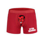 Kişiye Özel Espirili Şeytan Doldurur Tasarım Baskılı Kırmızı Erkek Boxer