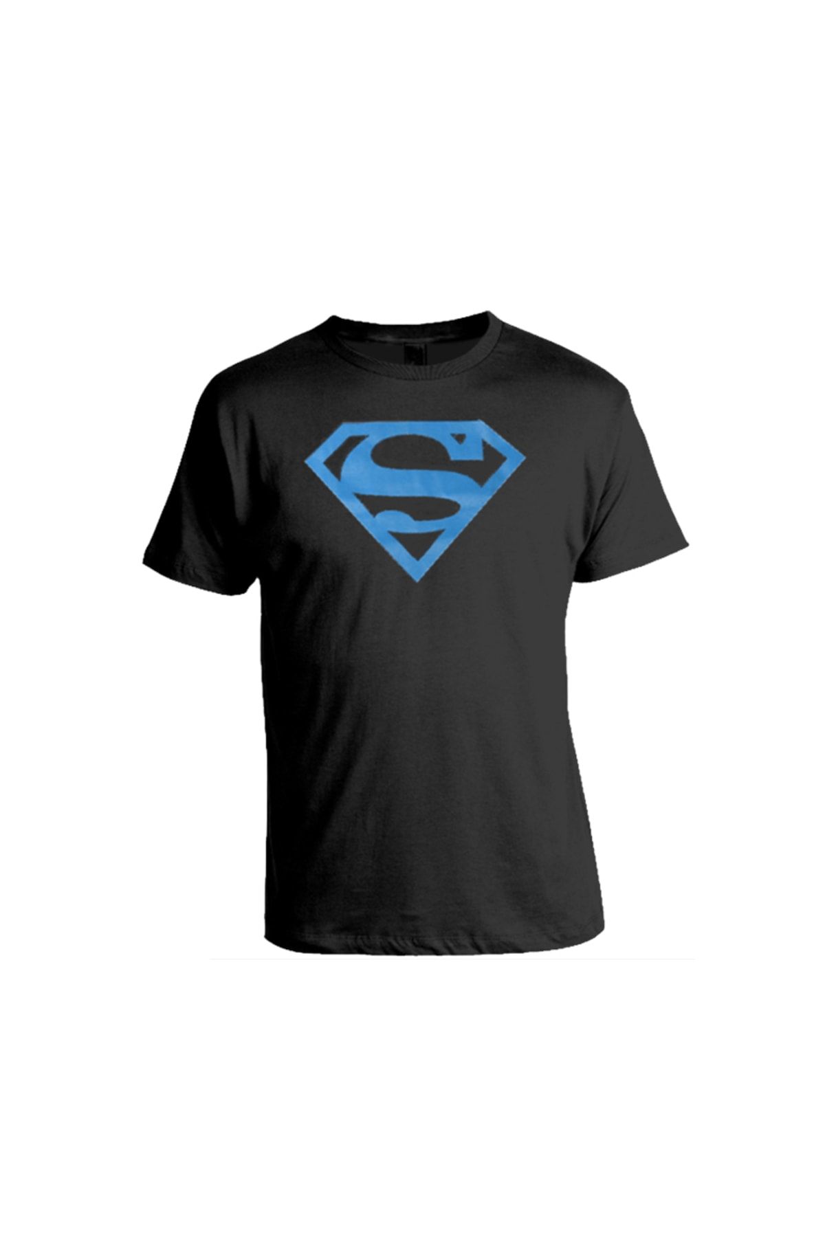 Siyah Supermen Logo Baskılı Tişört Pamuklu Kaliteli Superman Tshirt Yeni Sezon