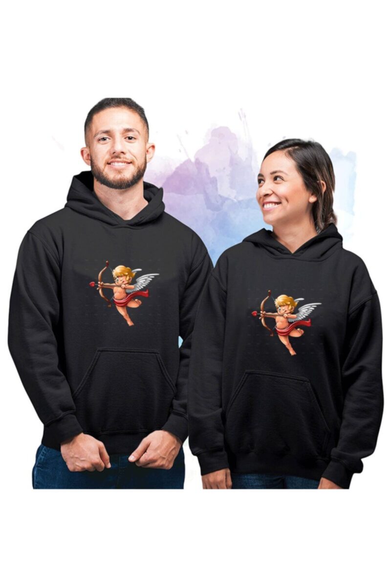 2 Adet Hoodie 2 İplik Kapüşonlu Sevgili Kombini Sevgili Sweatshirt
