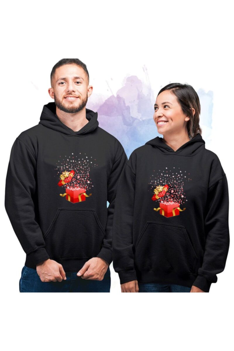 2 Adet Hoodie 2 Iplik Kapüşonlu Sevgili Kombini