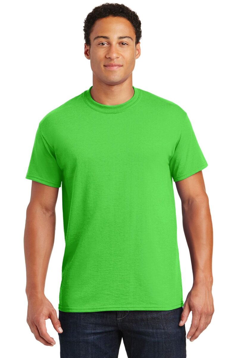 Erkek Bisiklet Yaka Yeşil Pamuklu T-shirt