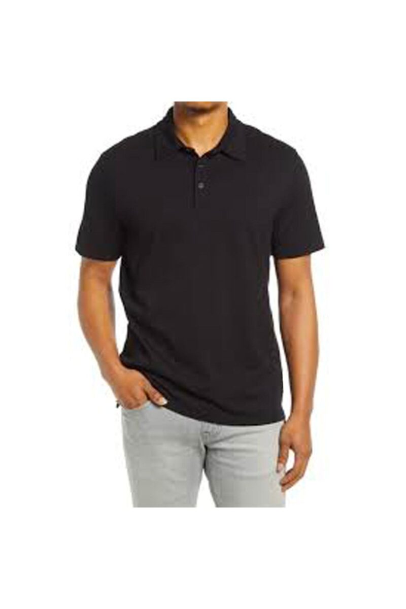 Penye Polo Yaka Tişört Siyah Kısa Kol Yüksek Kalite Pamuklu Yakalı Tshirt Pike Penye Kumaş
