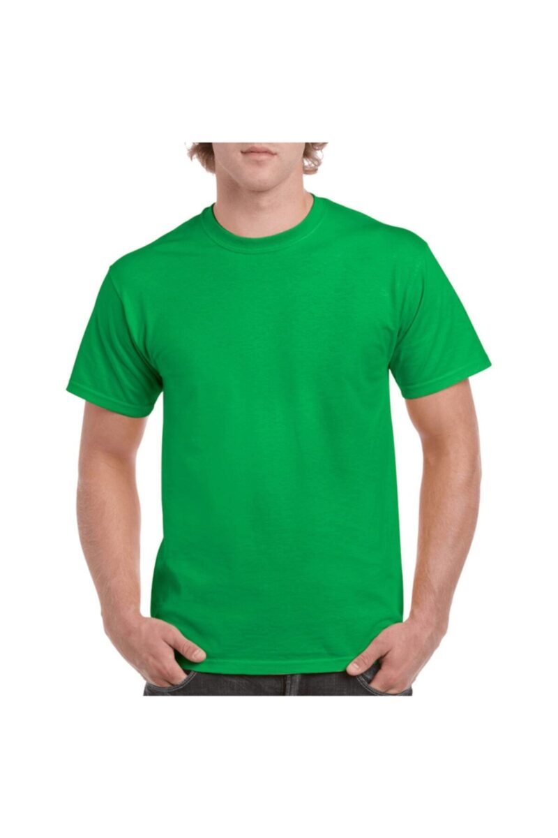 Erkek Bisiklet Yaka Yeşil Tişört Pamuklu Tshirt Pastel Yeşili