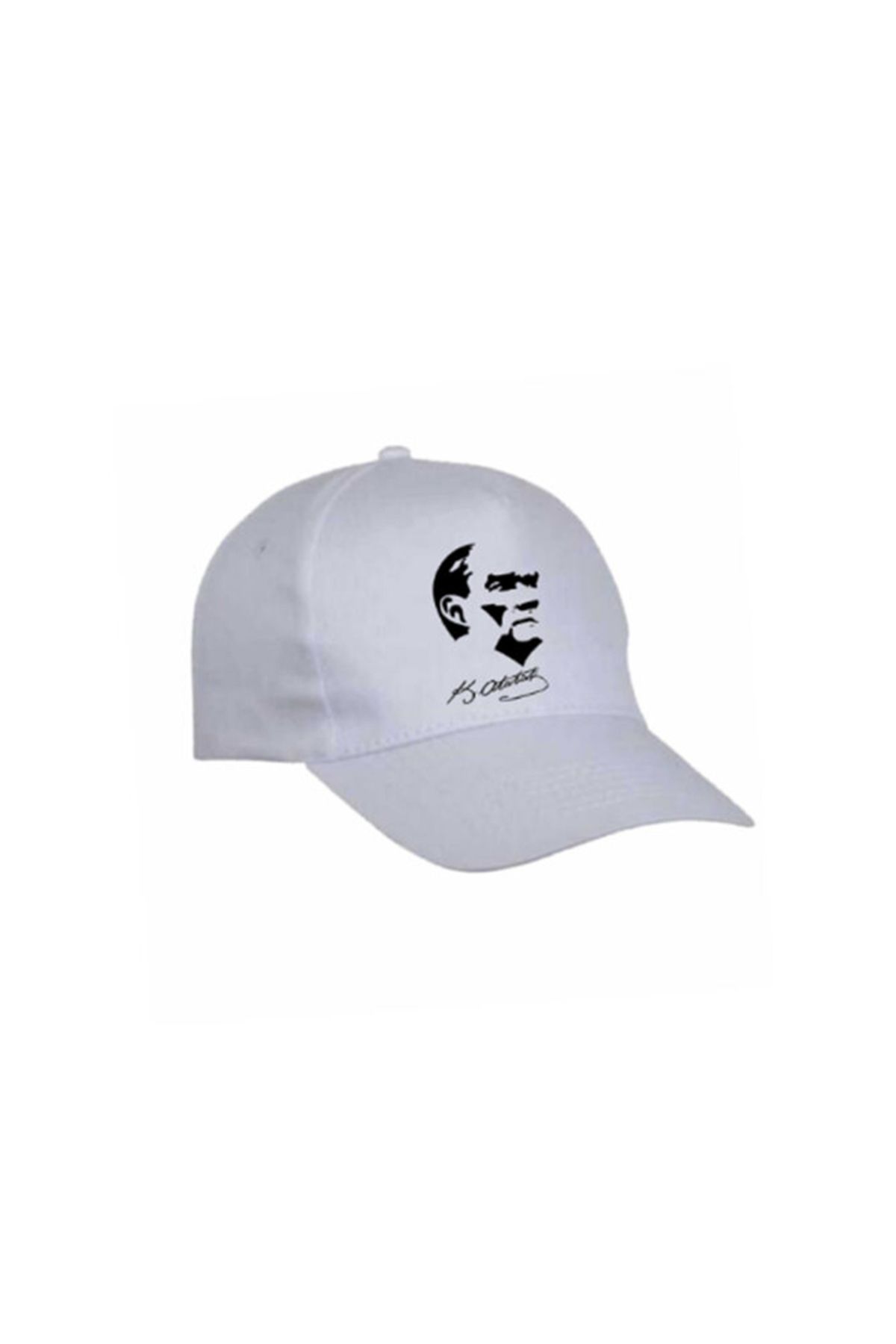 Öğrencilere Özel Mustafa Kemal Atatürk Baskılı Beyaz Polyester Şapka 9-10yaş Üzeri