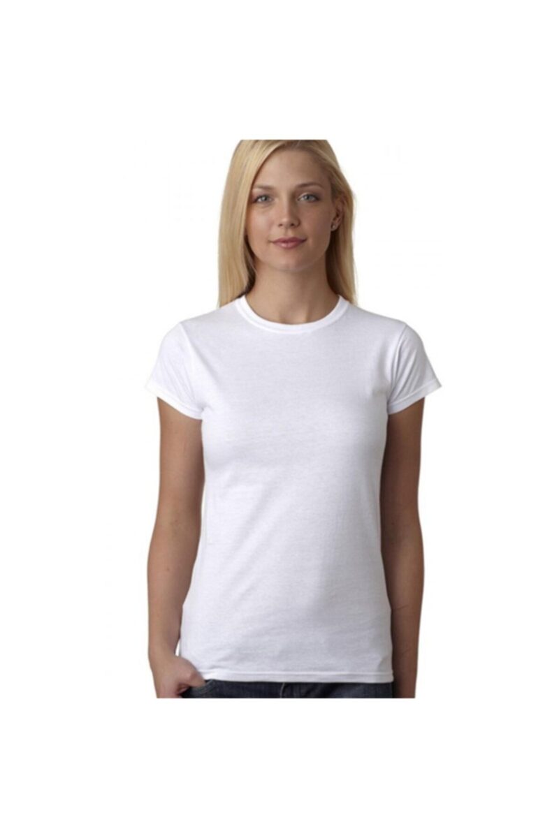 Kadın Tişört Kadın Polyester T Shirt Beyaz Kullan At (BASKISIZ FİYAT)