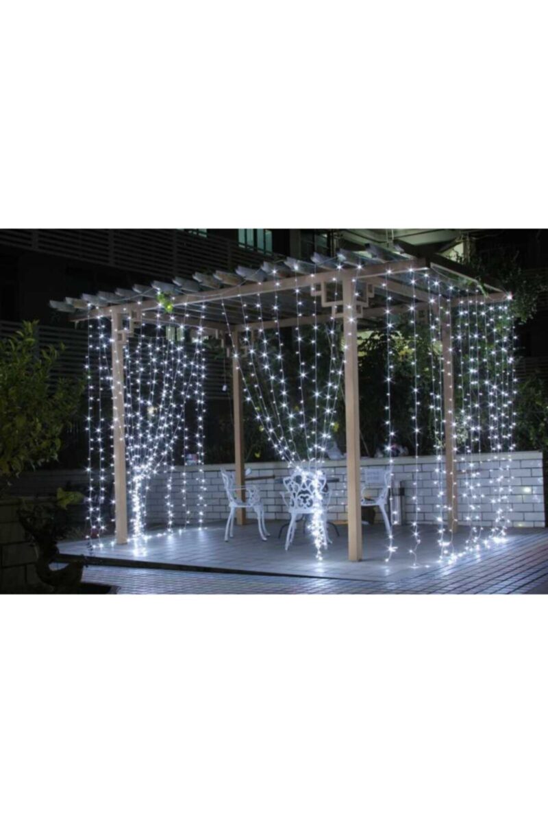 Led Perde Işık 2.5 Metre Eklenebilir 360 Led Dekorasyon Işık Perdesi Buz Beyaz - Görsel 2