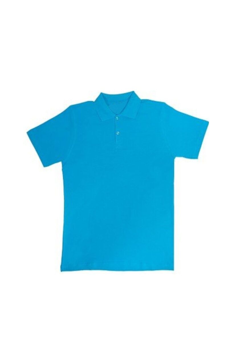 Polo Yaka Tişört Turkuaz Mavi Pamuklu Polo Yakalı Tshirt