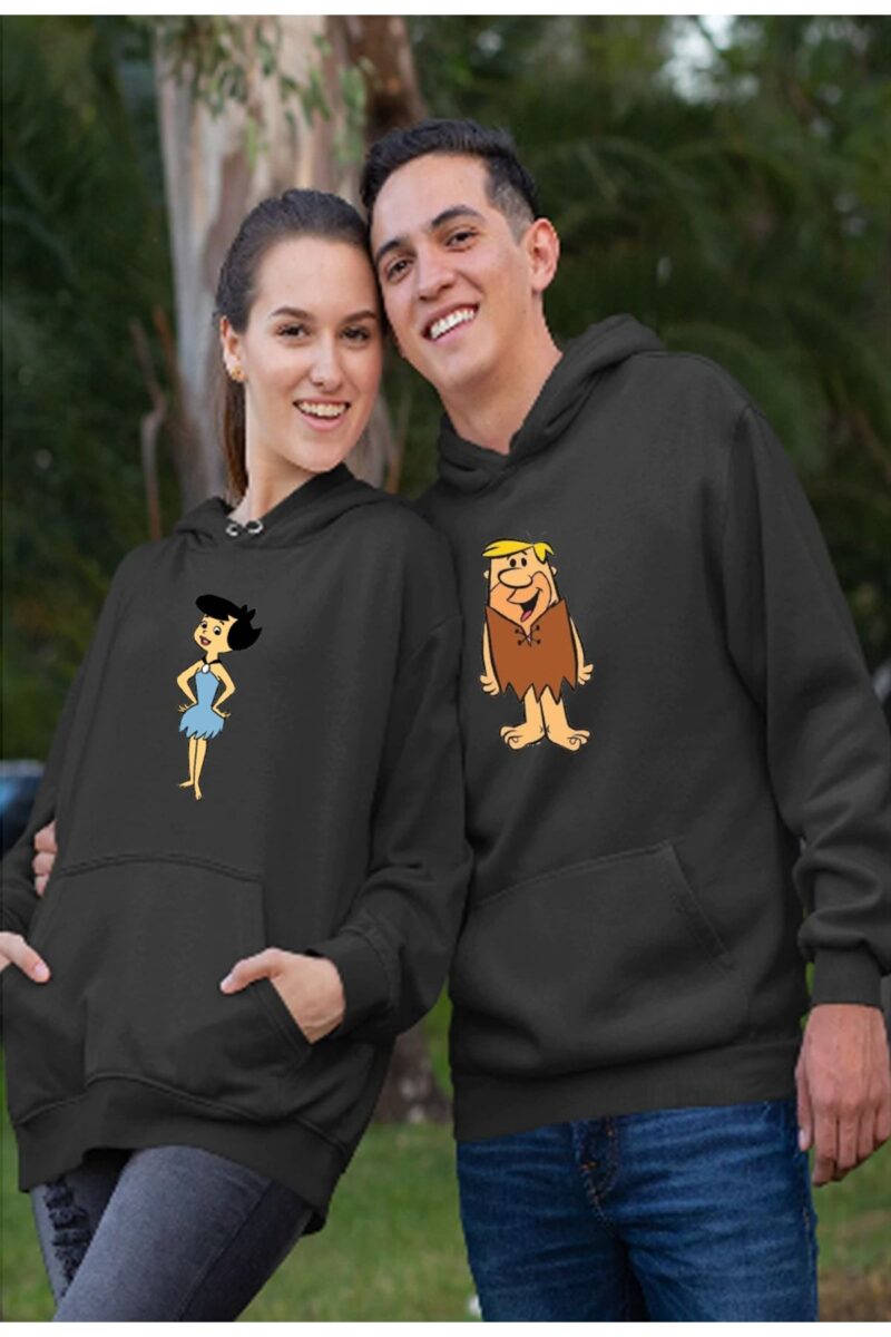 Sevgili Hoodieleri Bay Çift Kombini Barny Betty Moloztaş 2 Iplik Kapüşonlu Sweatshirt 2 Adet