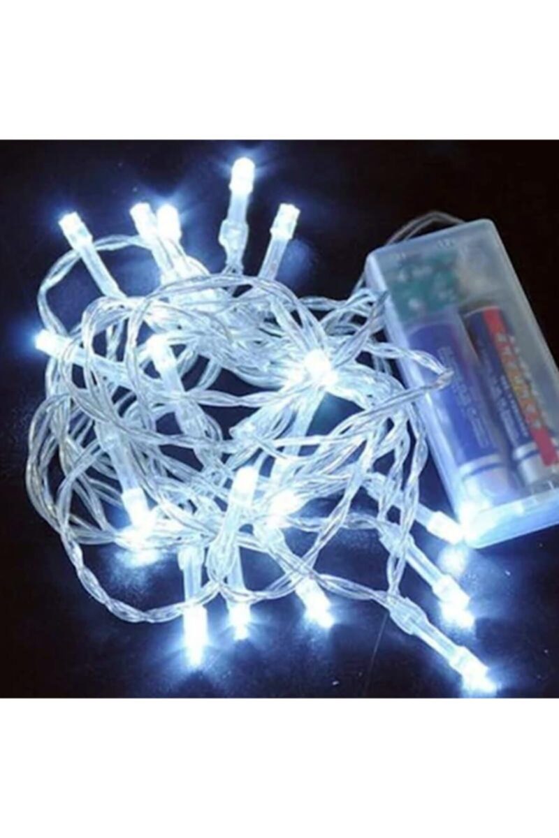 Pilli Şeffaf Kablolu Ip Led 3 Metre 20 Ledli Dekor Işığı Beyaz