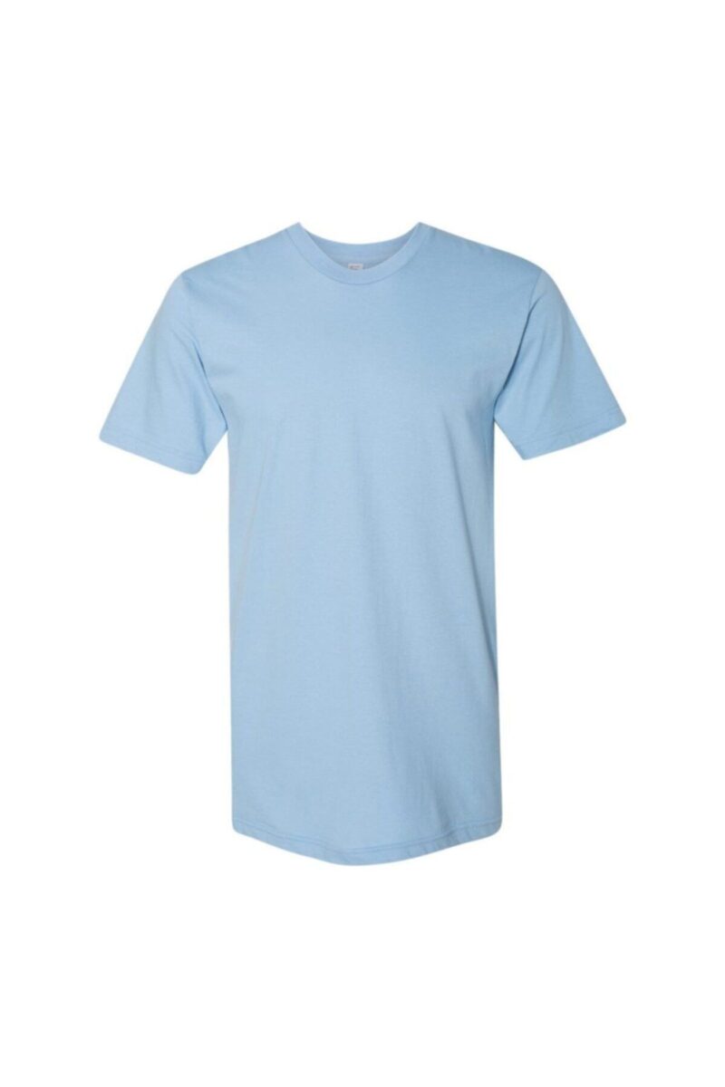 Erkek Bisiklet Yaka Bebe Mavisi Tişört Pamuklu Açık Mavi Tshirt