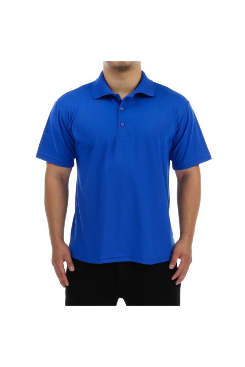 Polo Yaka Tişört Mavi Pamuklu Polo Yakalı Tshirt