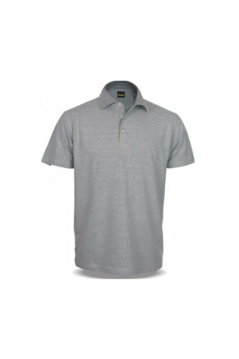 Polo Yaka Tişört Gri Pamuklu Polo Yakalı Tshirt