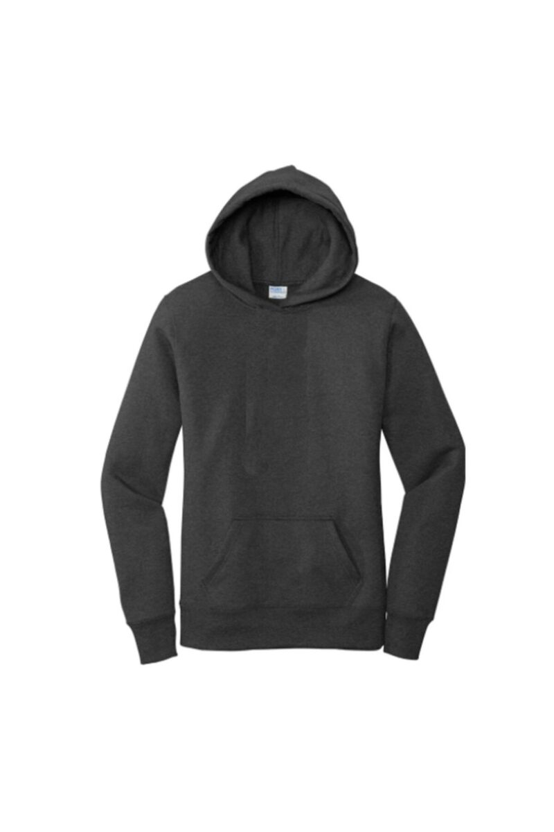 Pamuklu Hoodie Kapüşonlu Sweatshirt Koyu Gri Antrasit Kadın