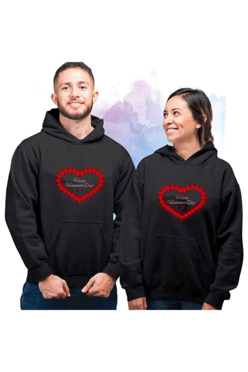 Sevgililer Gününe Özel 2 Adet Hoodie 2 Iplik Kapüşonlu Sevgili Kombini Sevgili Sweatshirt